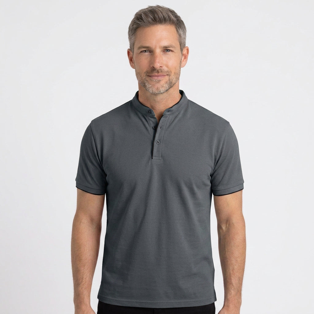 Men’s Collarless Polo Shirt