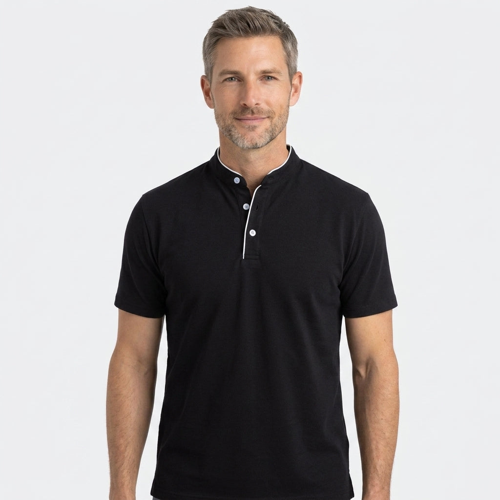 Men’s Collarless Polo Shirt