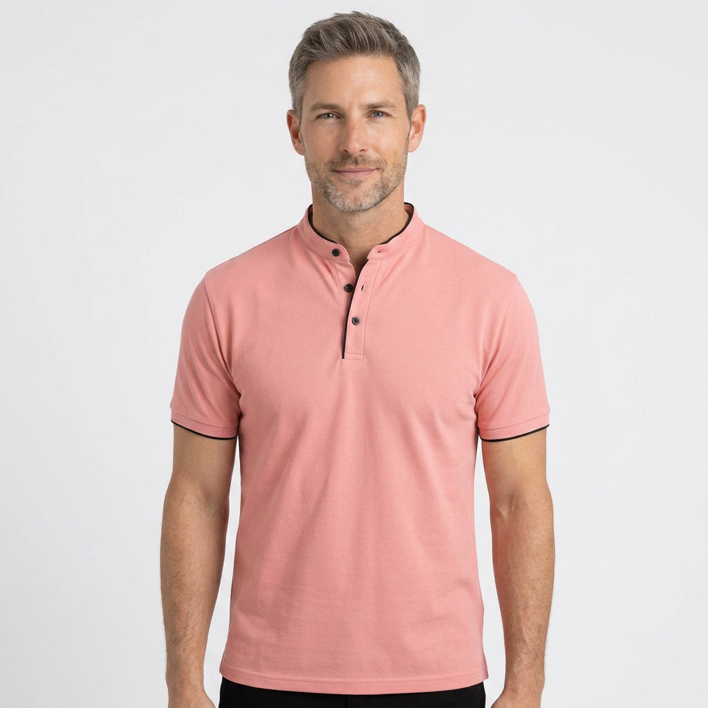 Men’s Collarless Polo Shirt
