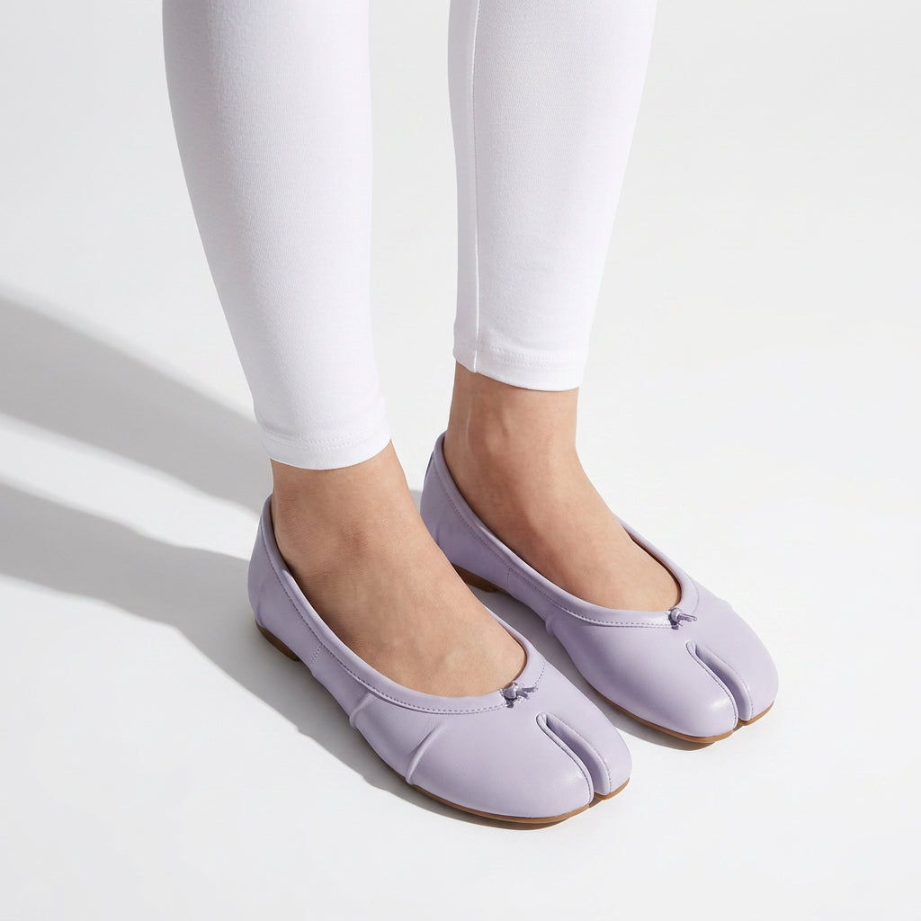 Split-Toe Slip-On Ballet Flat Shoes