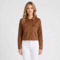Suede-Look Cropped Utility Jacket