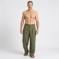 Relaxed Linen Blend Wide Leg Trousers