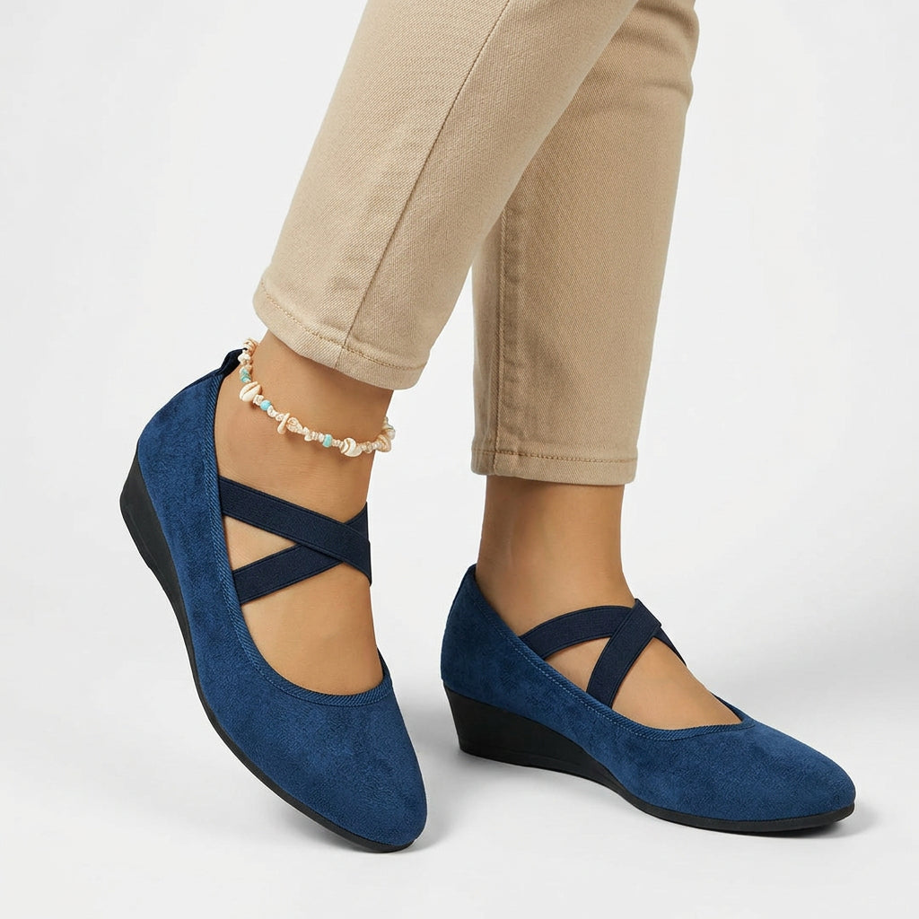 Crisscross Strap Comfort Ballet Flats