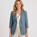 Linen Blend Single-Breasted Blazer