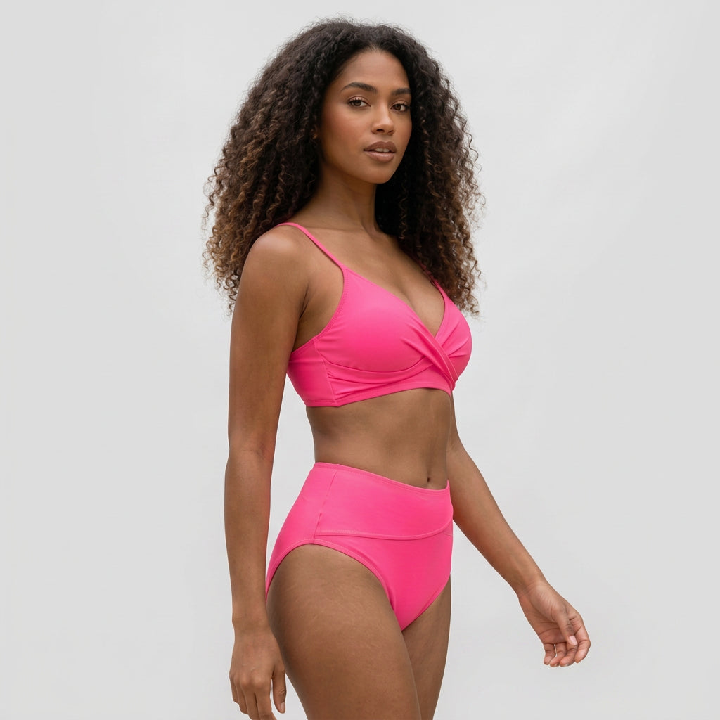 Wrap Front High Waist Bikini Set