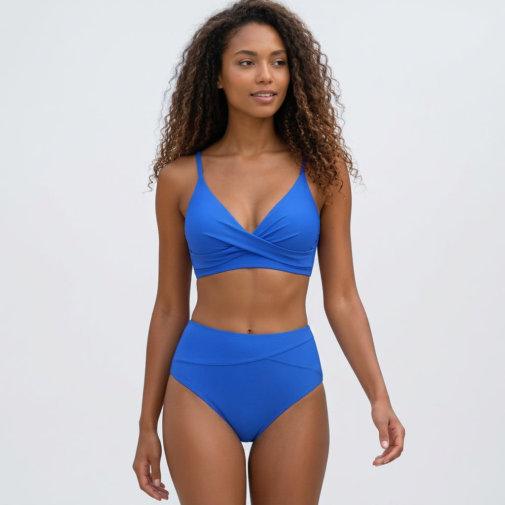 Wrap Front High Waist Bikini Set