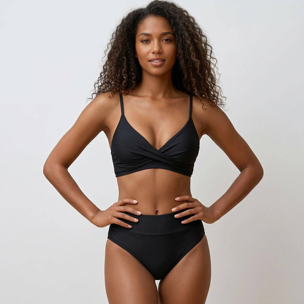 Wrap Front High Waist Bikini Set