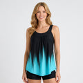 Printed Tankini Swim Top with Scoop Neckline