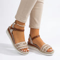 Espadrille Wedge Sandals with Woven Detail