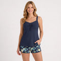 Ribbed Cami Top and Tropical Print Shorts Set