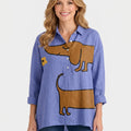 Print Linen Shirt with Button Front