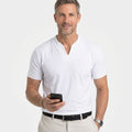 Slim Fit Short Sleeve V-Neck Tee with Notch Collar