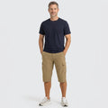 Quick-Dry Below-Knee Cargo Shorts with Zip Pocket