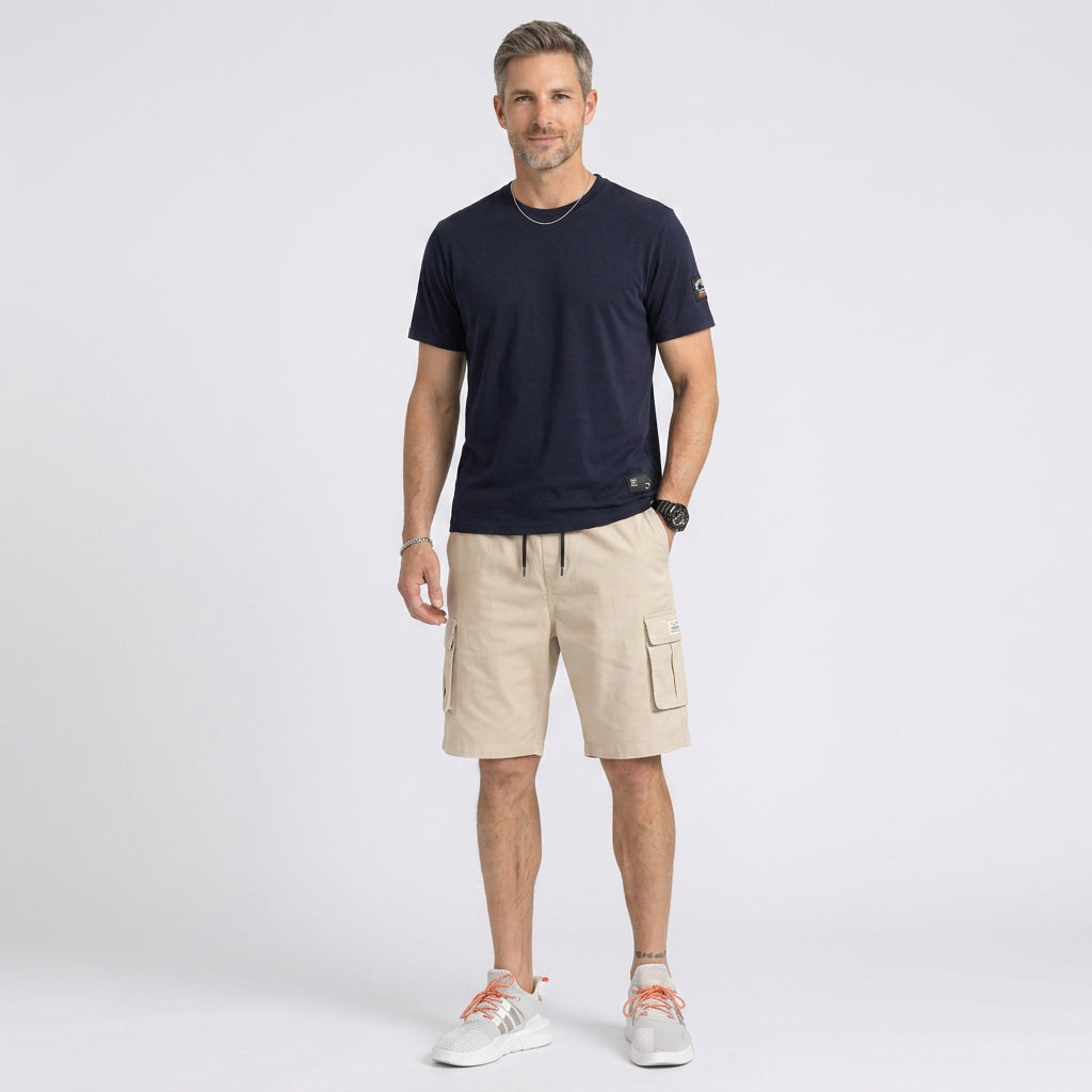 Relaxed Fit Cargo Shorts with Drawstring Waist