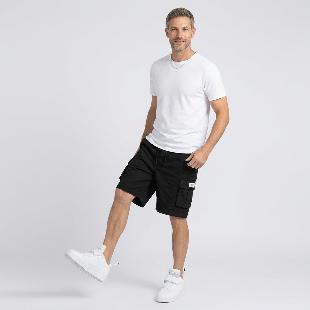 Relaxed Fit Cargo Shorts with Drawstring Waist