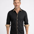 Slim Fit Shirt with Contrast Collar and Cuffs