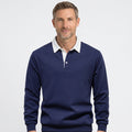 Contrast Collar Long Sleeve Polo Sweatshirt