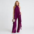 Halter Neck Top and Wide-Leg Trouser Set