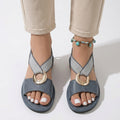 Comfort Wedge Sandals with Ring Detail