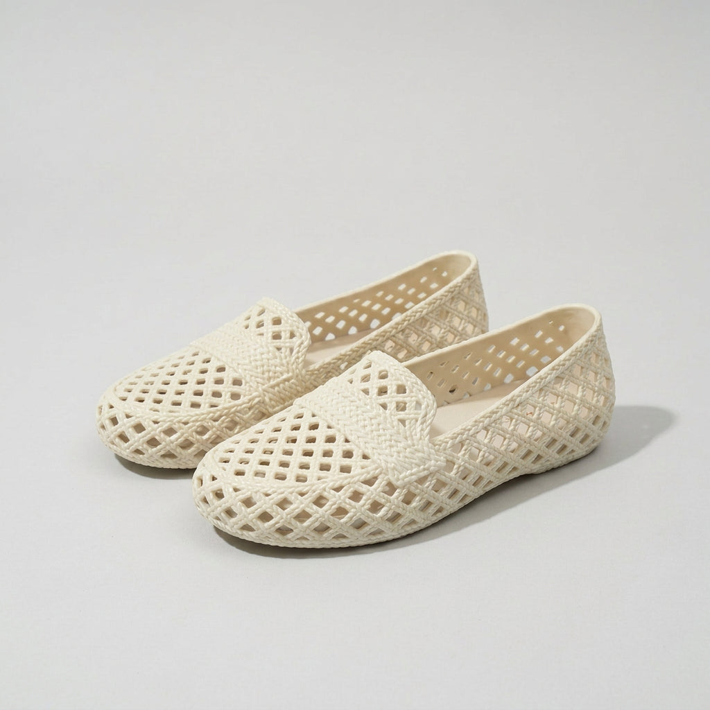 Woven Cutout Slip-On Ballet Flats