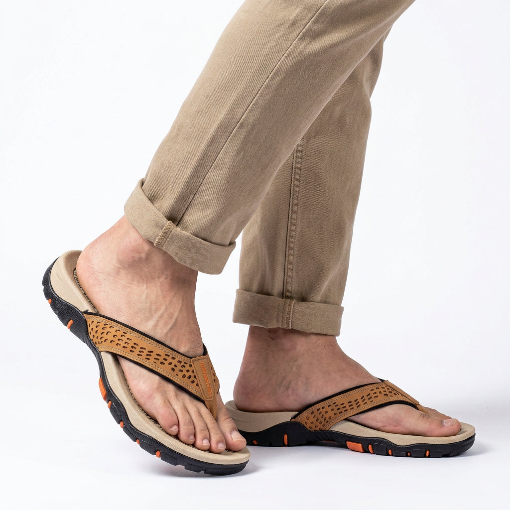 Sport Toe-Post Flip Flops with Rugged Grip Sole