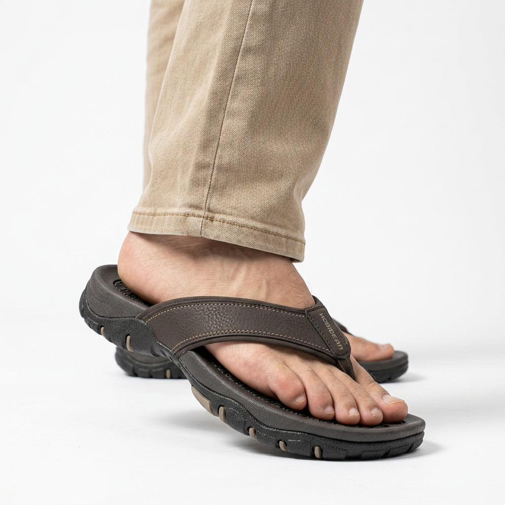 Sport Toe-Post Flip Flops with Rugged Grip Sole