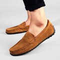 Classic Suede Penny Loafers with Hand-Stitch Detail