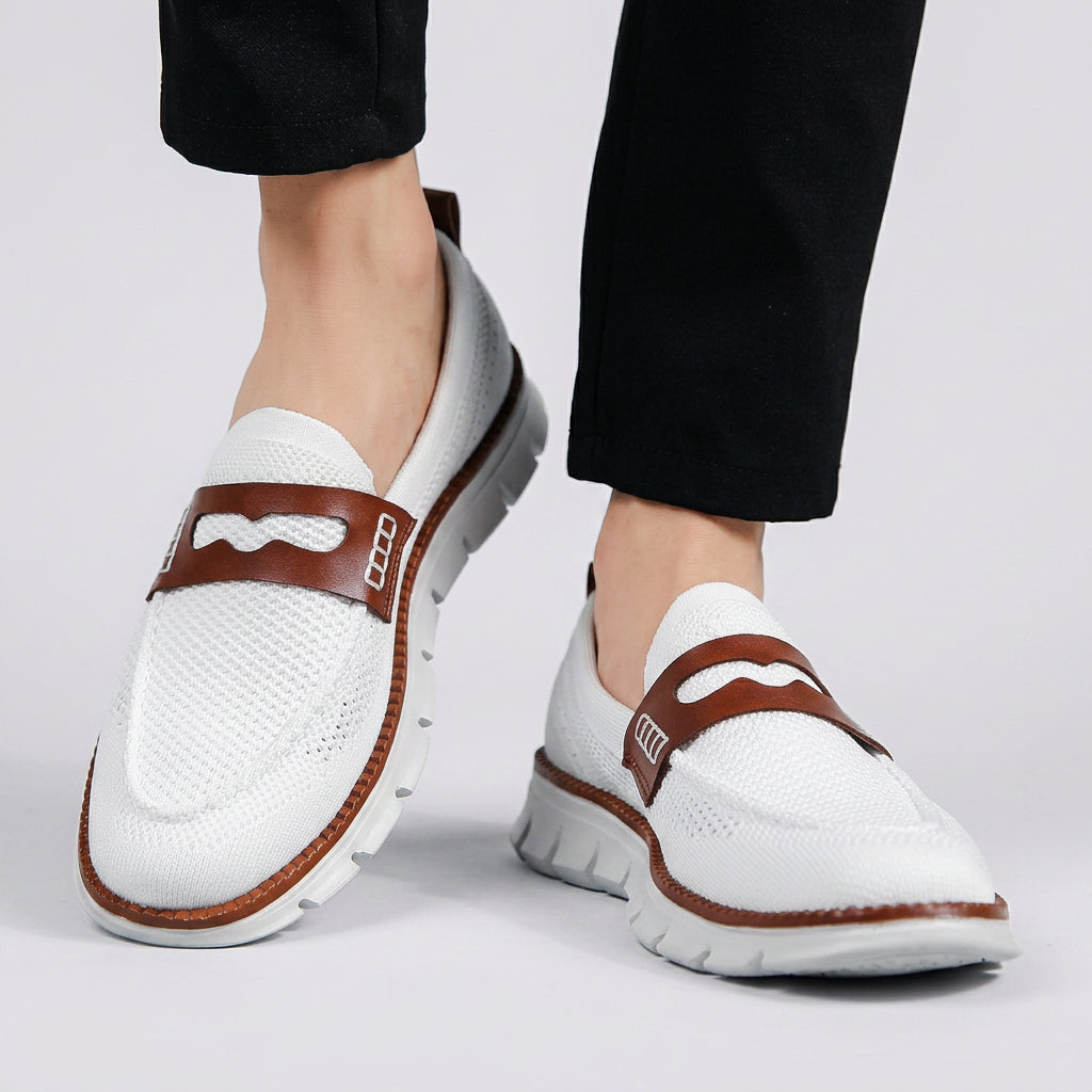 Knit Mesh Slip-On Loafers with Lightweight Sole