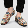 Aztec Print Canvas Slip-On Loafers