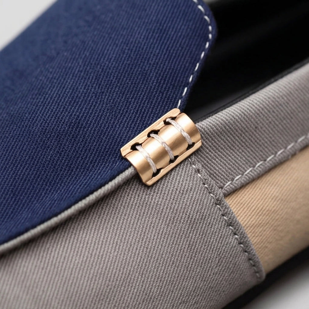 Colour Block Suede-Touch Slip-On Driving Loafers