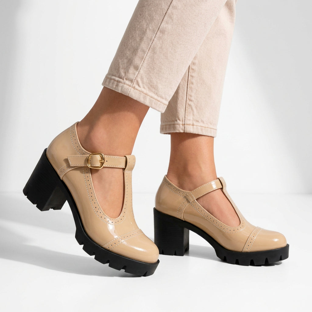 T-Strap Chunky Heel Mary Jane Shoes