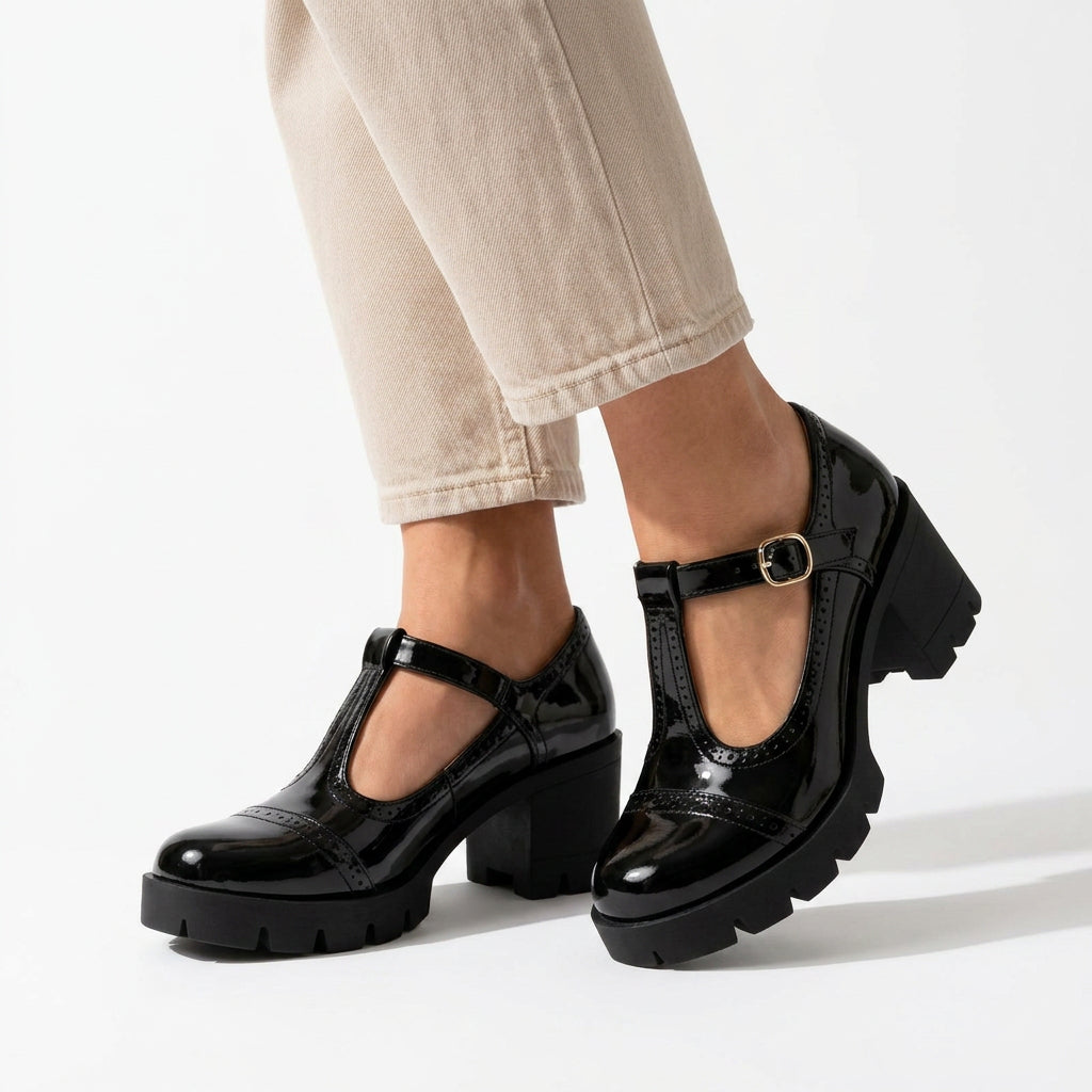 T-Strap Chunky Heel Mary Jane Shoes