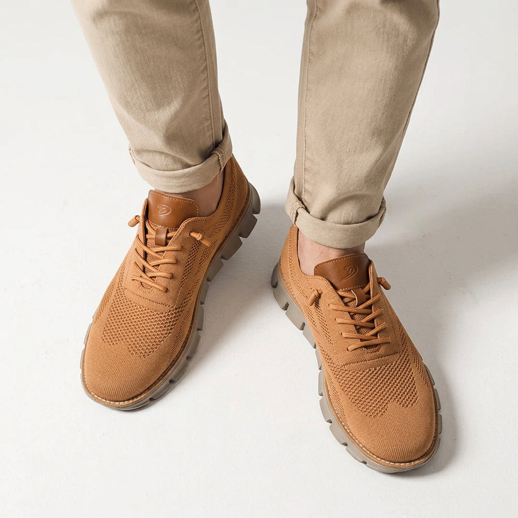 Breathable Knit Mesh Lace-Up Casual Sneakers