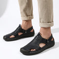 Hand-Stitched Leather Closed-Toe Sandals for Men
