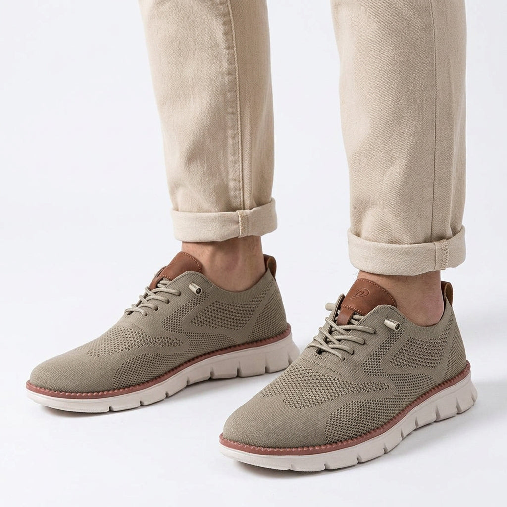 Breathable Knit Mesh Lace-Up Casual Sneakers