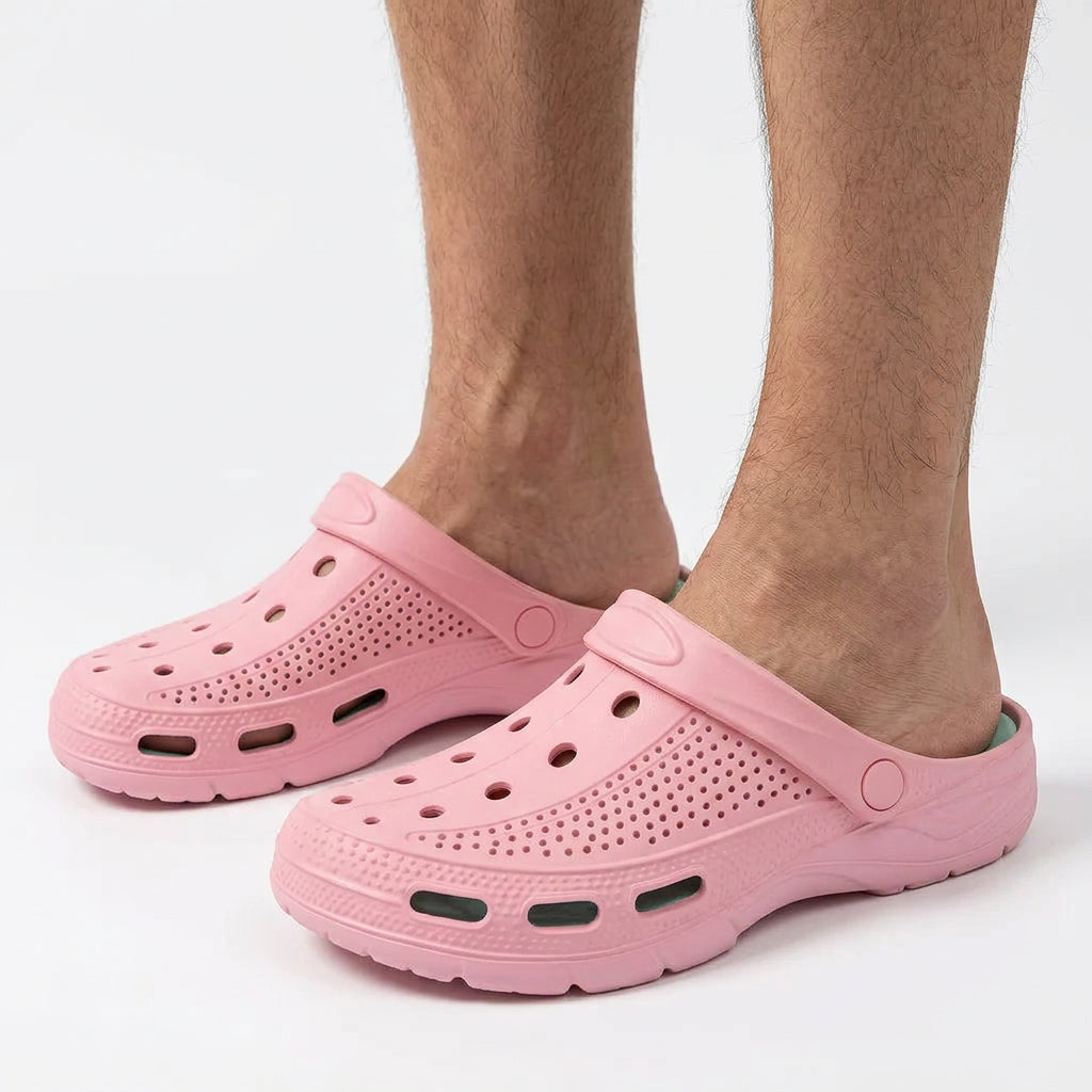 Lightweight Ventilated Clogs with Adjustable Heel Strap
