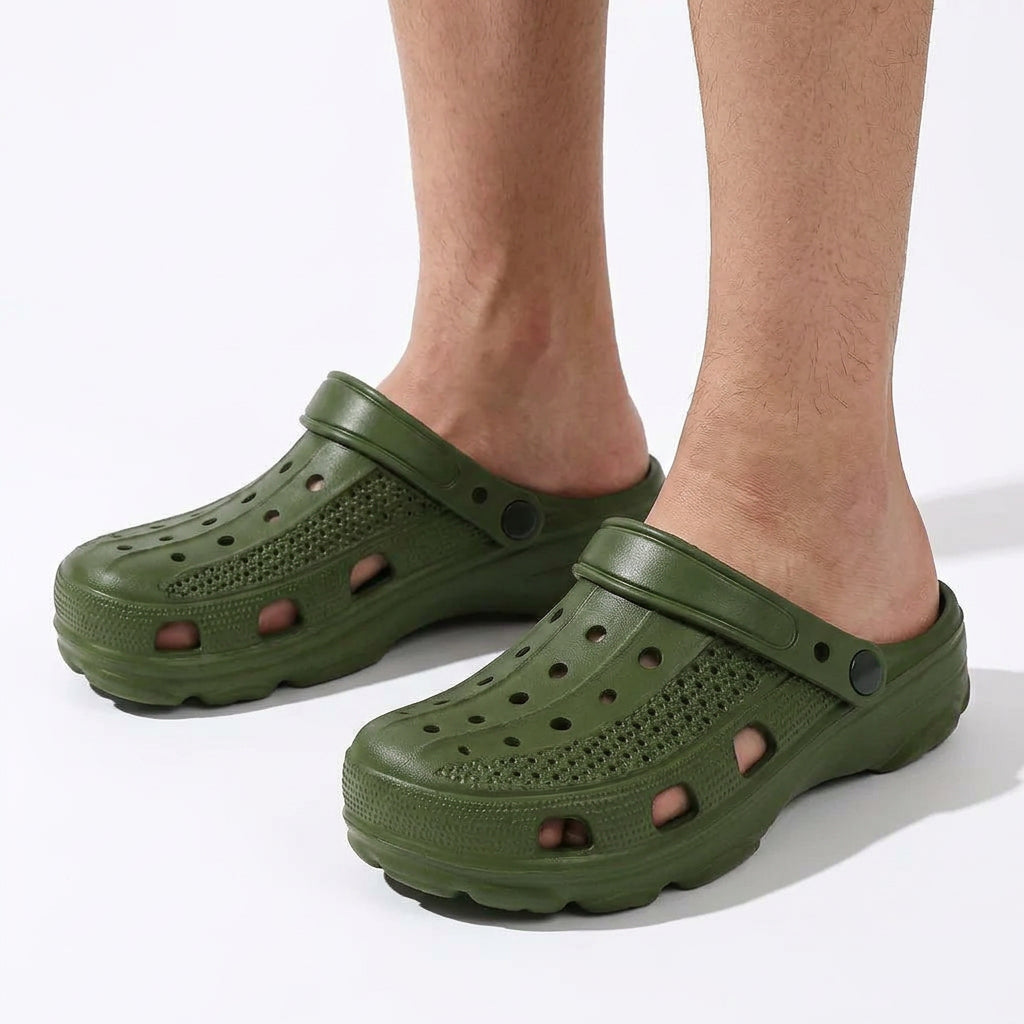 Lightweight Ventilated Clogs with Adjustable Heel Strap