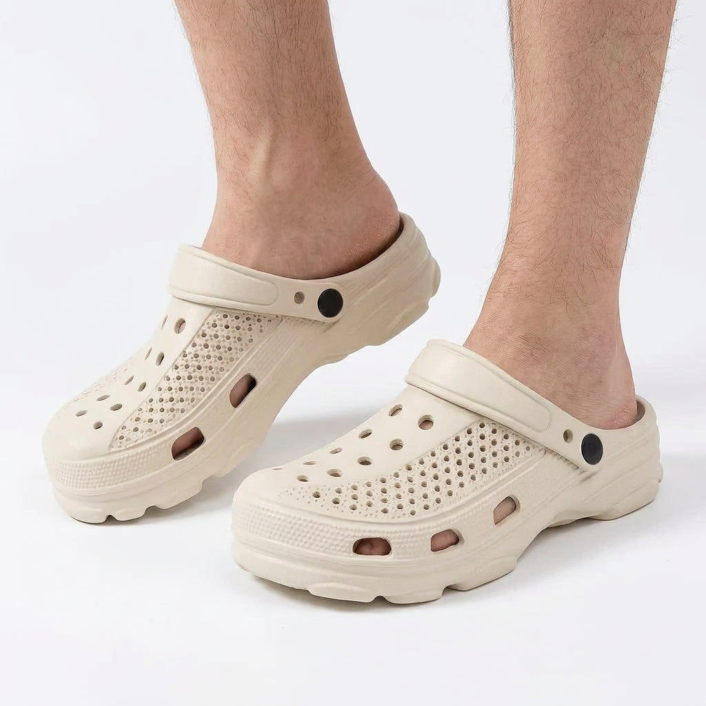 Lightweight Ventilated Clogs with Adjustable Heel Strap