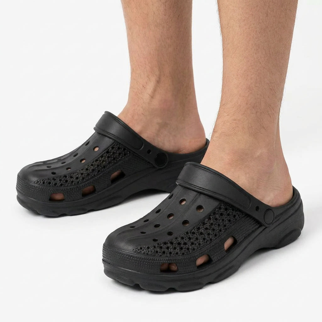 Lightweight Ventilated Clogs with Adjustable Heel Strap