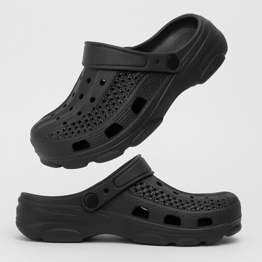 Lightweight Ventilated Clogs with Adjustable Heel Strap
