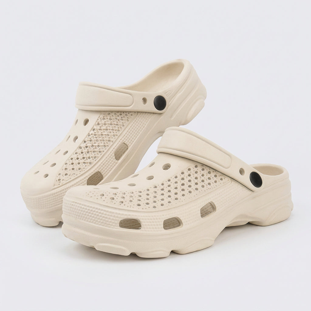 Lightweight Ventilated Clogs with Adjustable Heel Strap