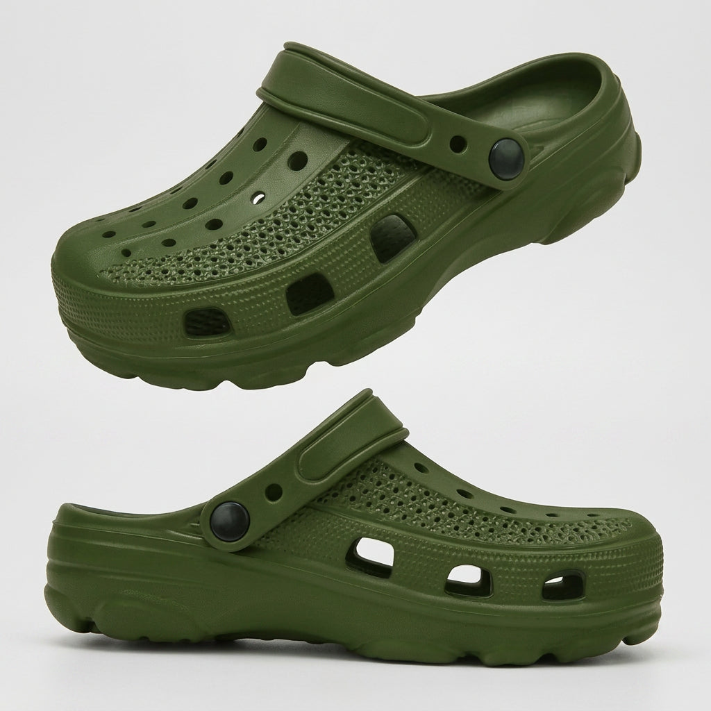 Lightweight Ventilated Clogs with Adjustable Heel Strap