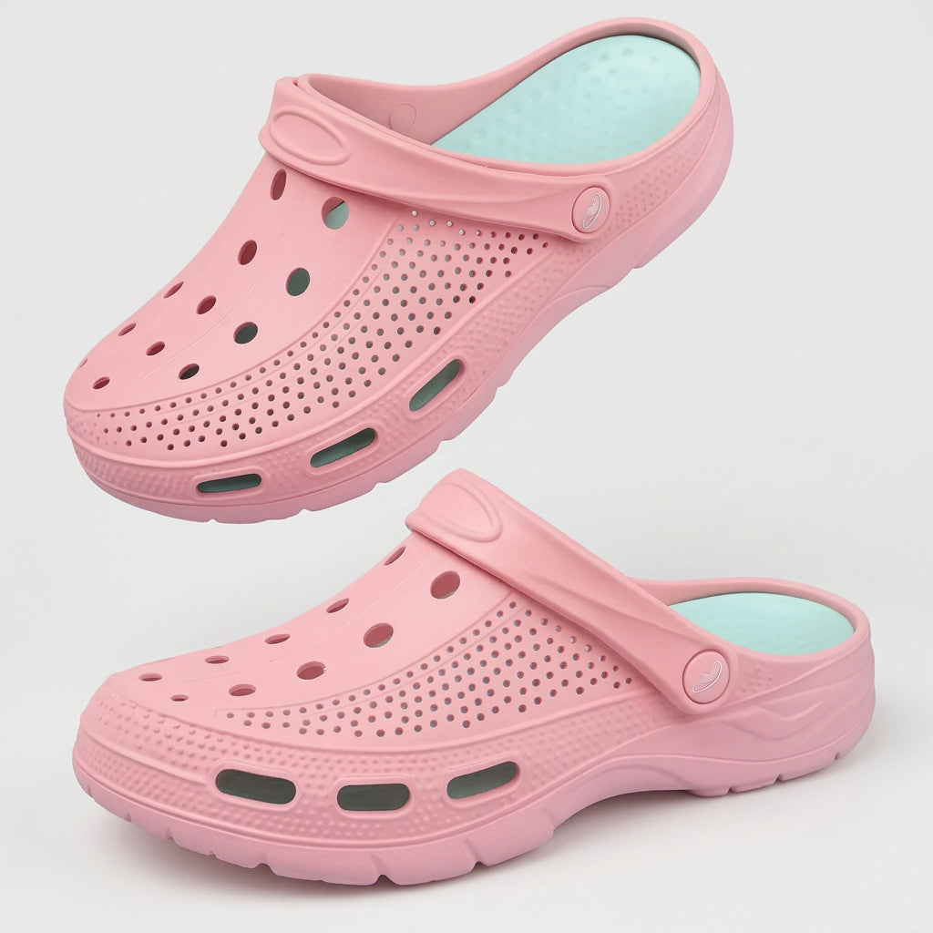 Lightweight Ventilated Clogs with Adjustable Heel Strap
