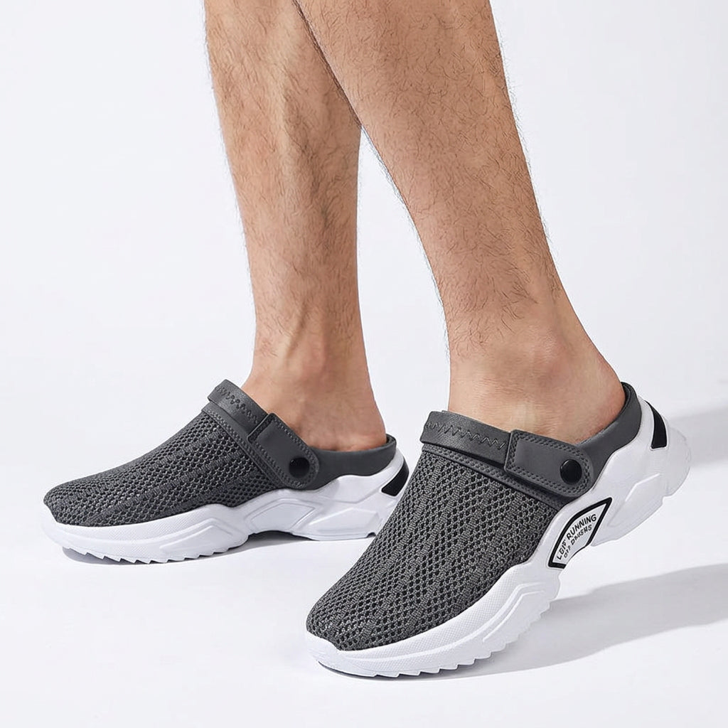 Breathable Mesh Slip-On Mule Sneakers with Chunky Sole