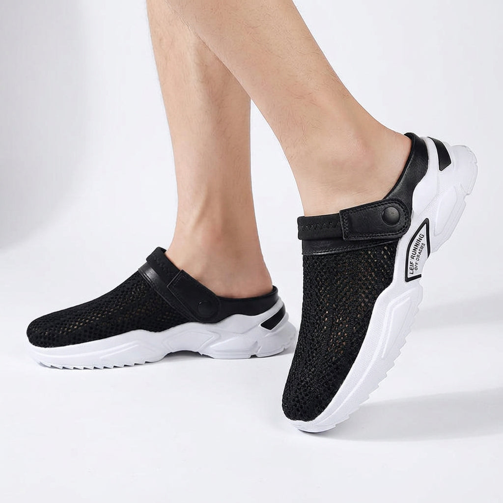 Breathable Mesh Slip-On Mule Sneakers with Chunky Sole