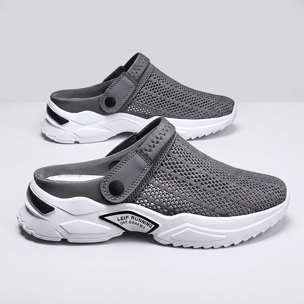 Breathable Mesh Slip-On Mule Sneakers with Chunky Sole