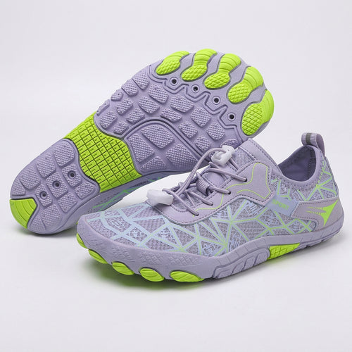 Chaussures aquatiques de sport pieds nus à séchage rapide avec lacets à bloqueurs