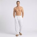 Relaxed Linen Blend Drawstring Trousers for Men
