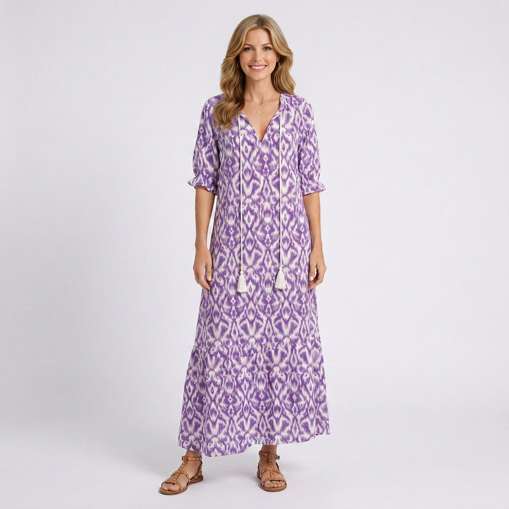 Floral Maxi Dress Women’s V Neck Boho Summer Dress