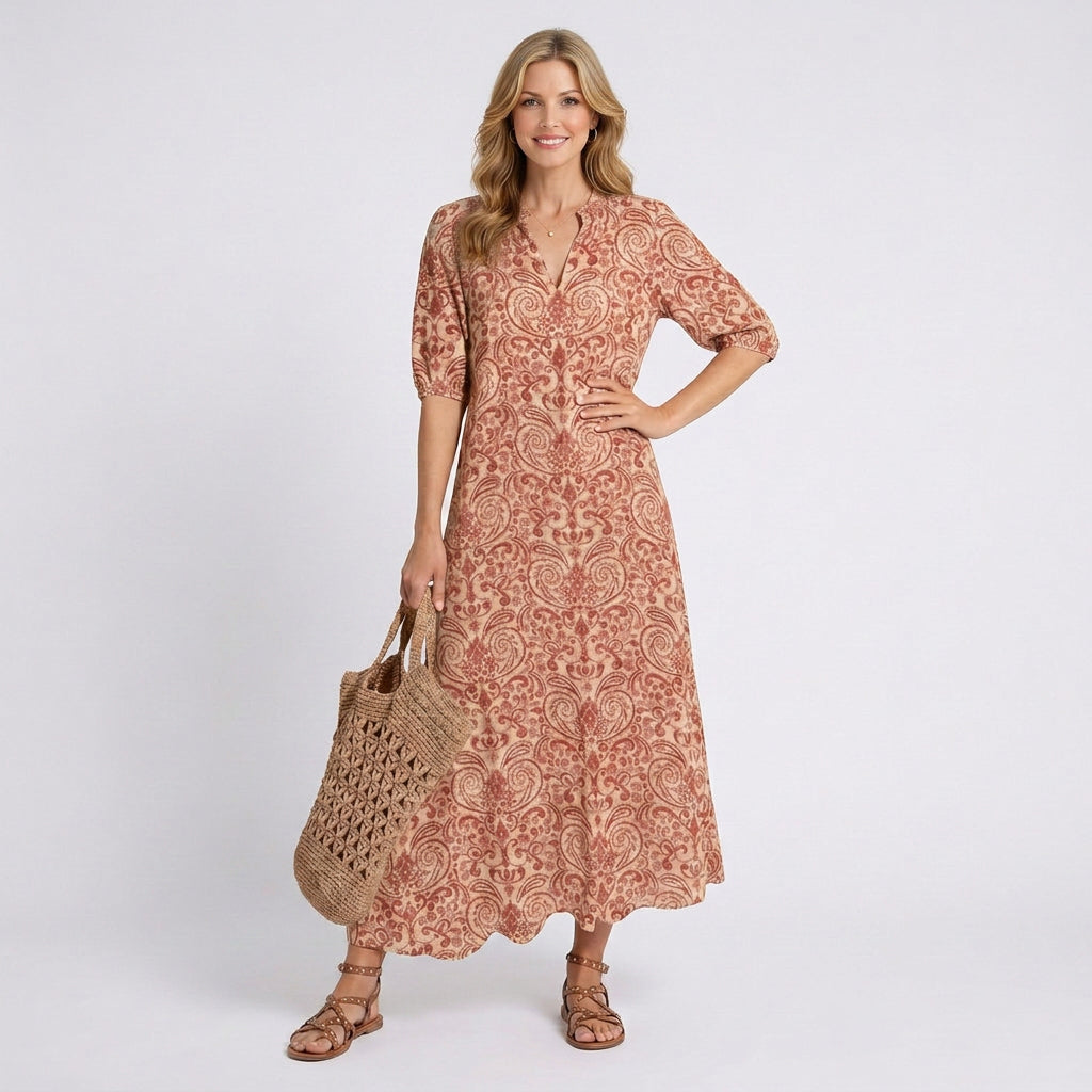 Floral Maxi Dress Women’s V Neck Boho Summer Dress